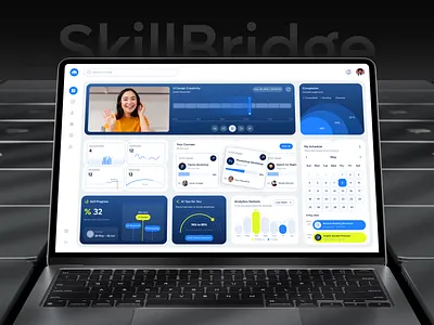 SkillBridge: Vocational Student Dashboard UI careerready cleanui darkmodedesign dashboardui edtechdesign educationaltechnology figmadesign jobboard jobportal learningmanagement lmsdesign productdesign skillbridge skilltracking studentdashboard uiux userexperience userinterface vocationaltraining webappdesign