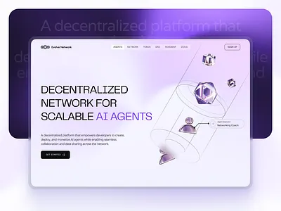 Evolve Network landing page concept ai ai agents blockchain branding decentralized platform design graphic design home page illustration landing page light mode logo ui ui design web3