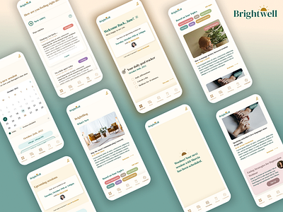 Virtual Therapy App (Teletherapy) app branding brightwell brightwell counseling case study color palette conceptual counseling app design logo mobile design mobile therapy online therapy responsive teletherapy therapy ui ux virtual therapy