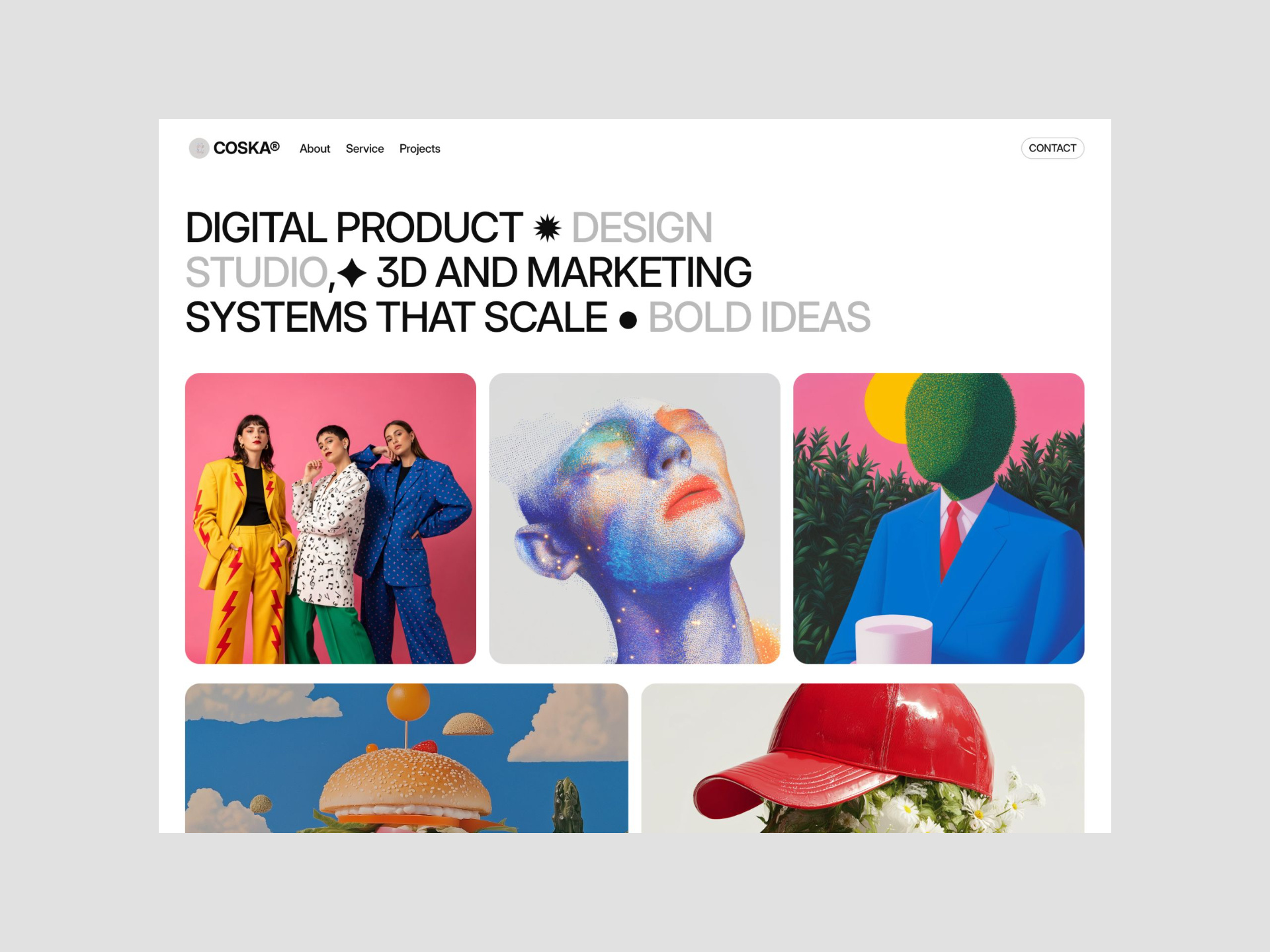 Coska — Framer Bold Design Studio Portfolio agency ai branding design designer framer framer template free minimal modern portfolio studio template ui webdesign