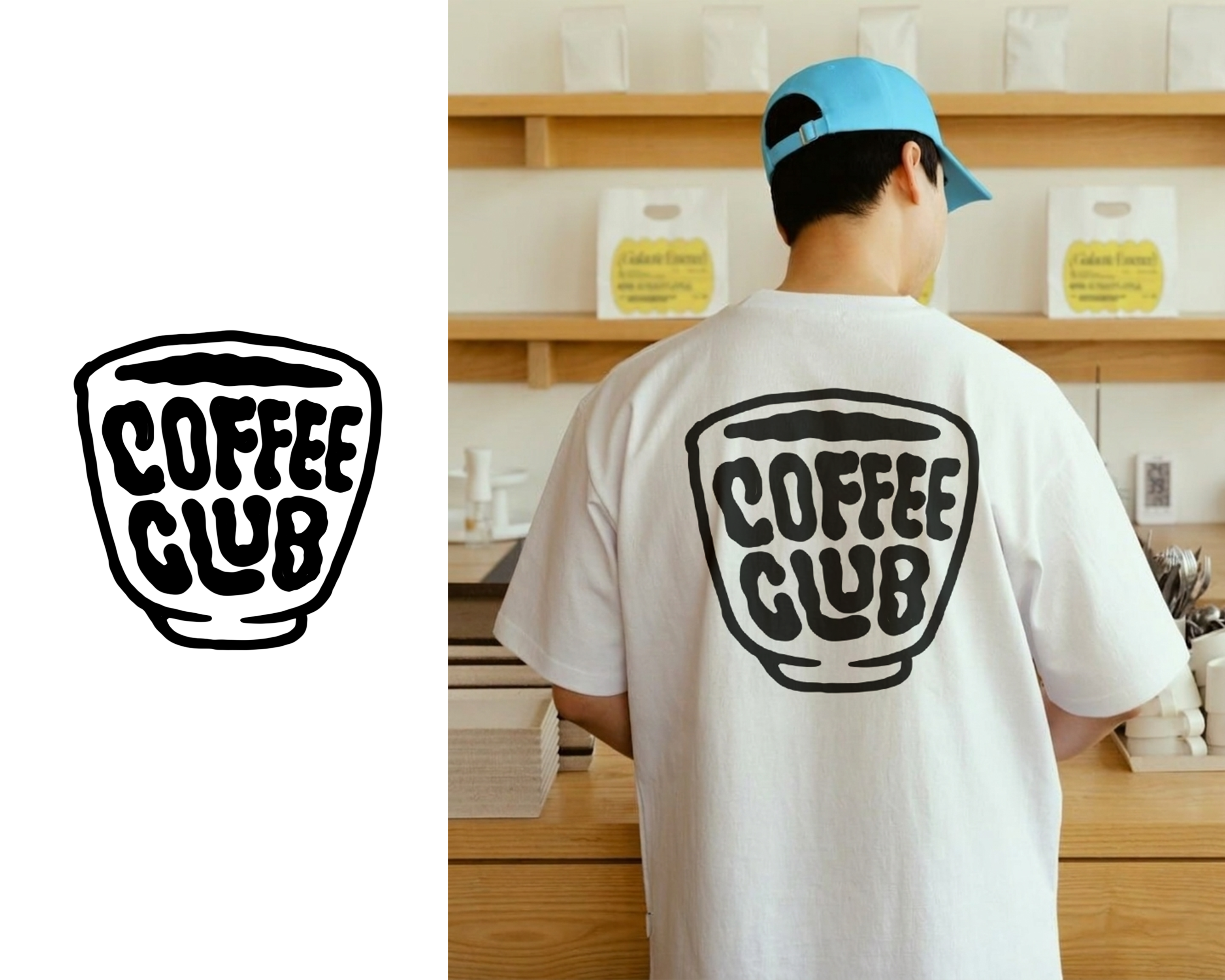 COFFEE CLUB - FOR COFFEESHOP DESIGN T-SHIRT branding coffee coffeeshop design font graphic design illustration lettering logo tshirt tshirt design typography