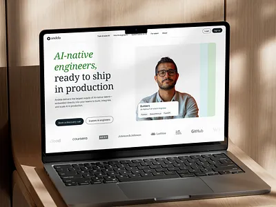 Hire AI Engineers - Website ai animation design engineers hero hire human interface landing logos match search slider talent ui user ux web web design website