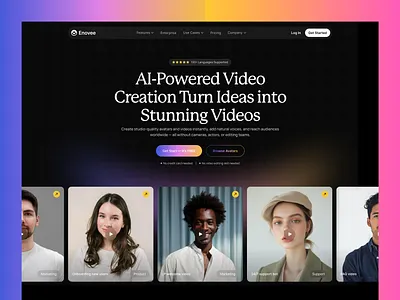 AI-Powered Video Creation Landing Page ai ai saas ai website clean ui modern design mvp mvp design saas saas design ui design uiux ux design video creation saas video generation ai video generation saas video website web design website design