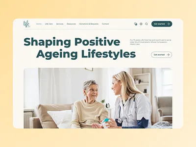 Aged Care Website Redesign accessibility menu aged care health in language translations ui ux