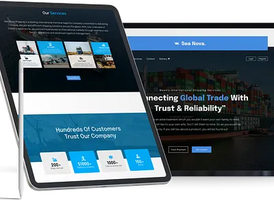 SeaNova Shipping – Modern Logistics & Cargo Shipping Website graphic design inerface ui website