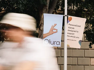 Olura Banner banner design brand identity branding branding design environmental design logo ooh signage signage design street sign supplements wellness brand wellness logo womens supplements