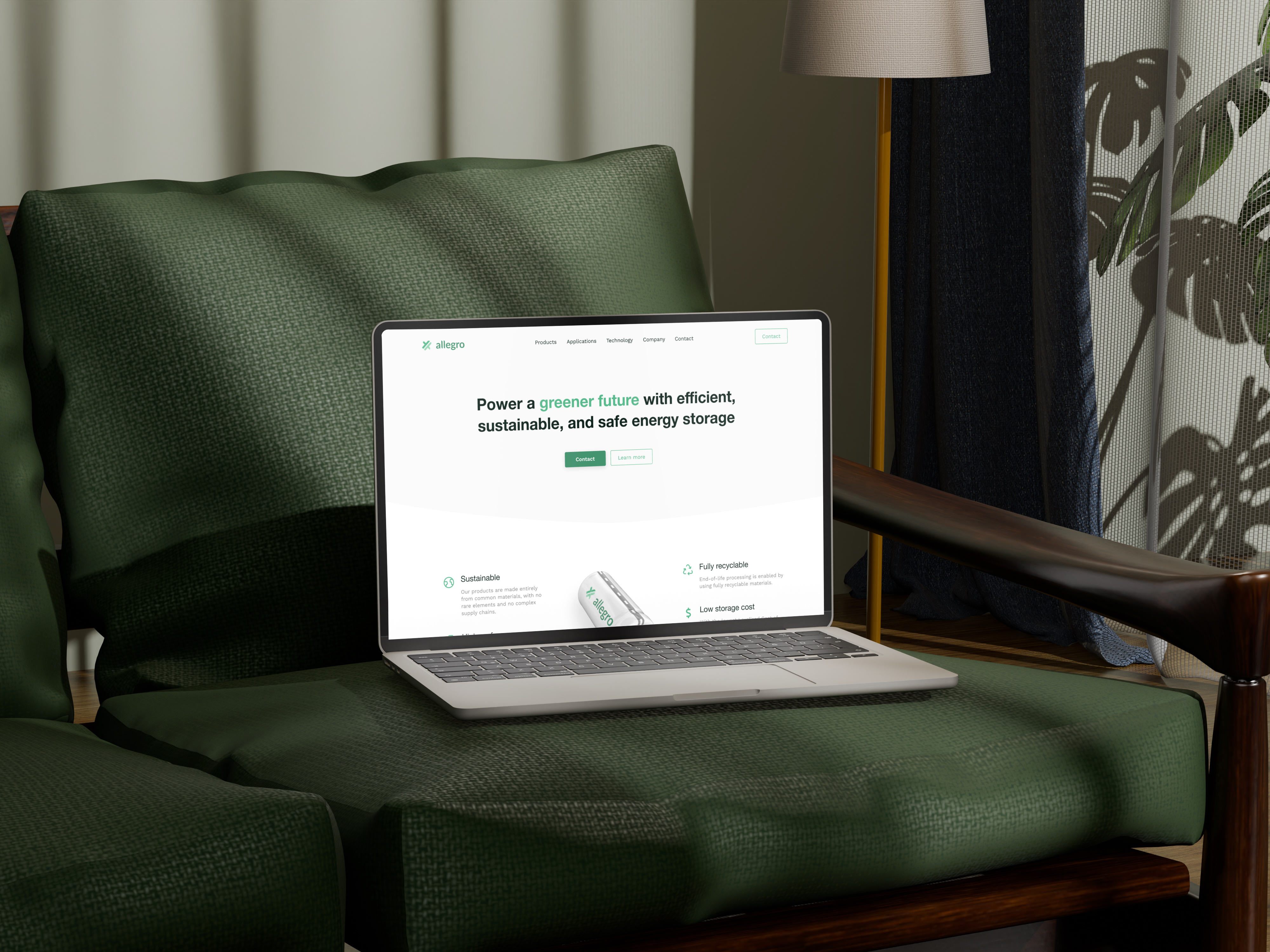 Allegro Energy website, brand, graphic design