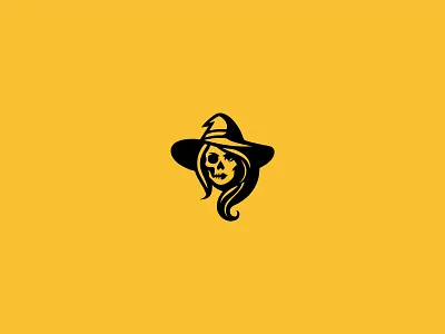 Witch Skull Logo branding design graphic design illustration magic magic woman skull logo skull witch logo skull wizard logo skull woman logo strong witch logo witch skull logo wizard logo wizard skull woman logo woman skull logo