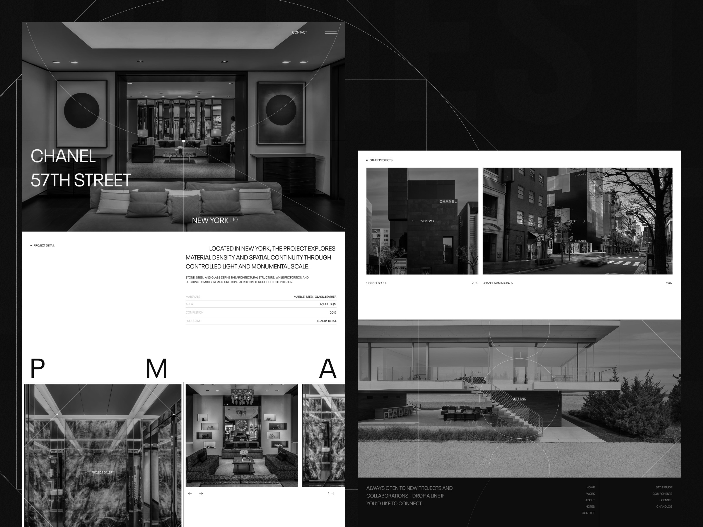 PMA – Architect Studio Project Detail Gallery Portfolio Website architect architecture case study clean editorial editorial design landing page luxury minimalist modern portfolio website product design professional project gallery ui ui design web design website website design website layout