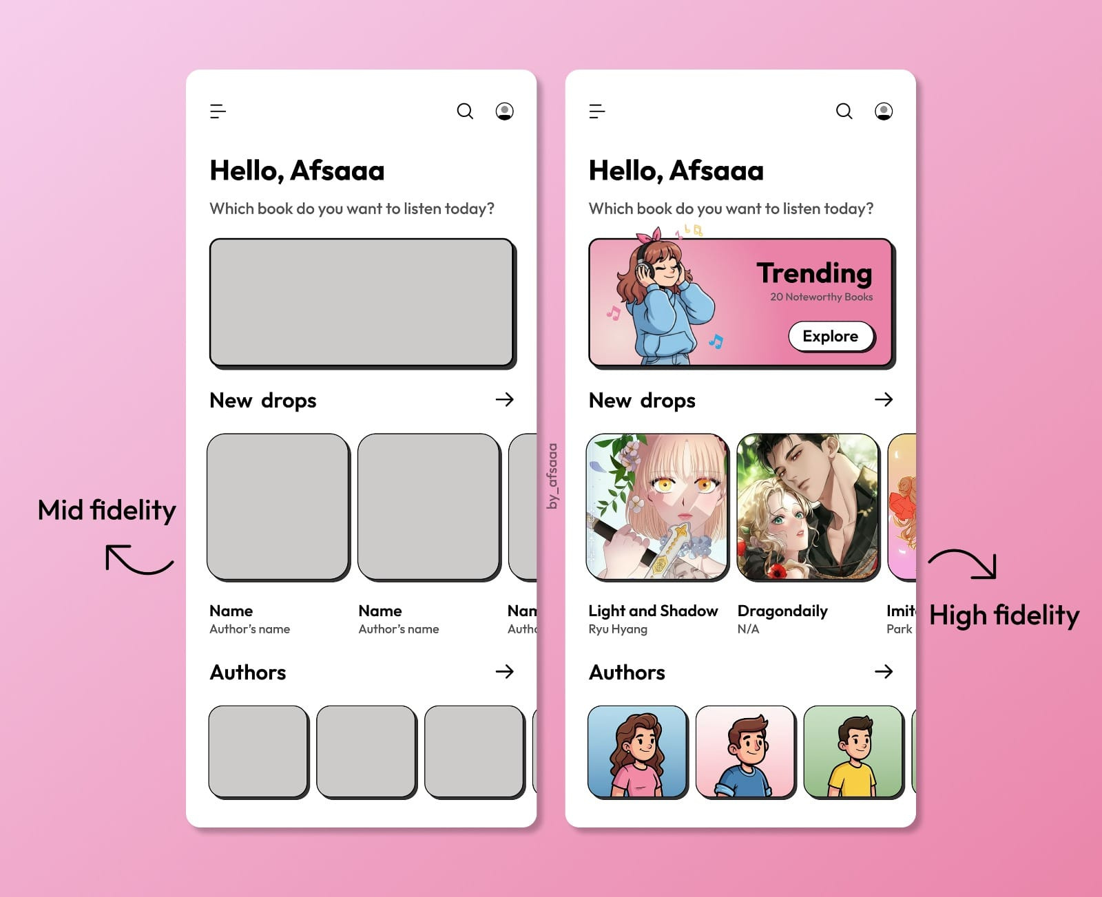 Comic Audiobook App concept 2d illustration adobe adobe illustrator adobe photoshop app app concept app design audiobook branding comic book design dribble figma framer graphic design illustration product design ui ux web design