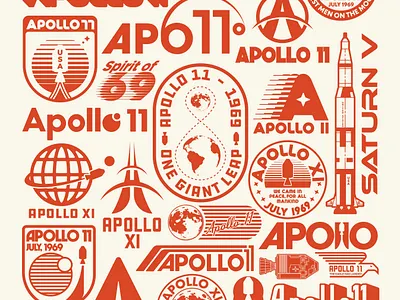 Apollo 11 Tribute Poster apollo 11 apollo 11 tribute badge design illustration logo nasa patch retro retro space space space poster vintage