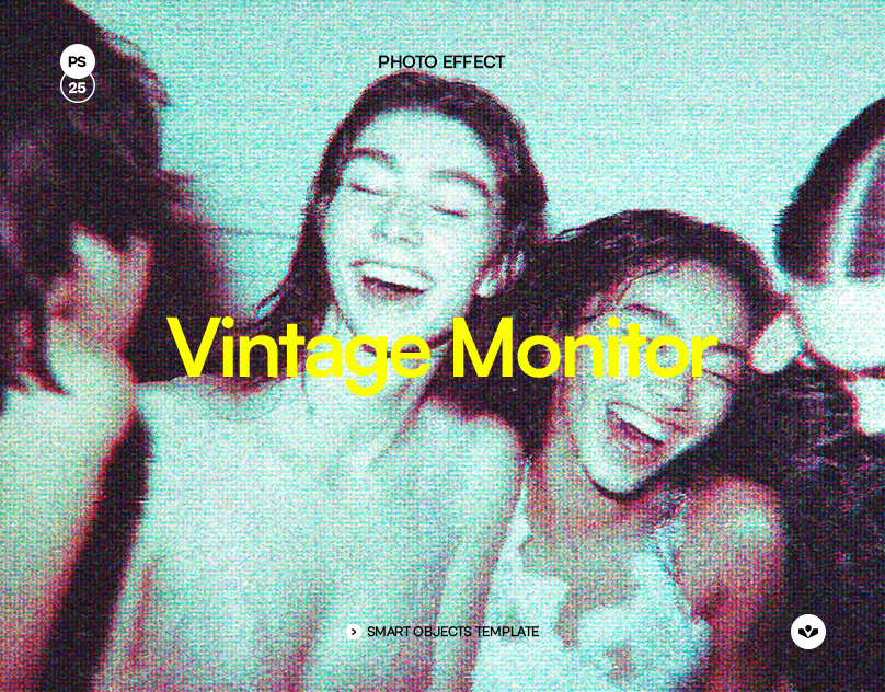 Vintage Monitor Photo Effect crt design effect monitor photoshop screen solasome template vintage y2k