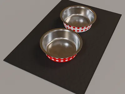 Pet Bowls on Mat 3d blender