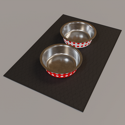 Pet Bowls on Mat 3d blender