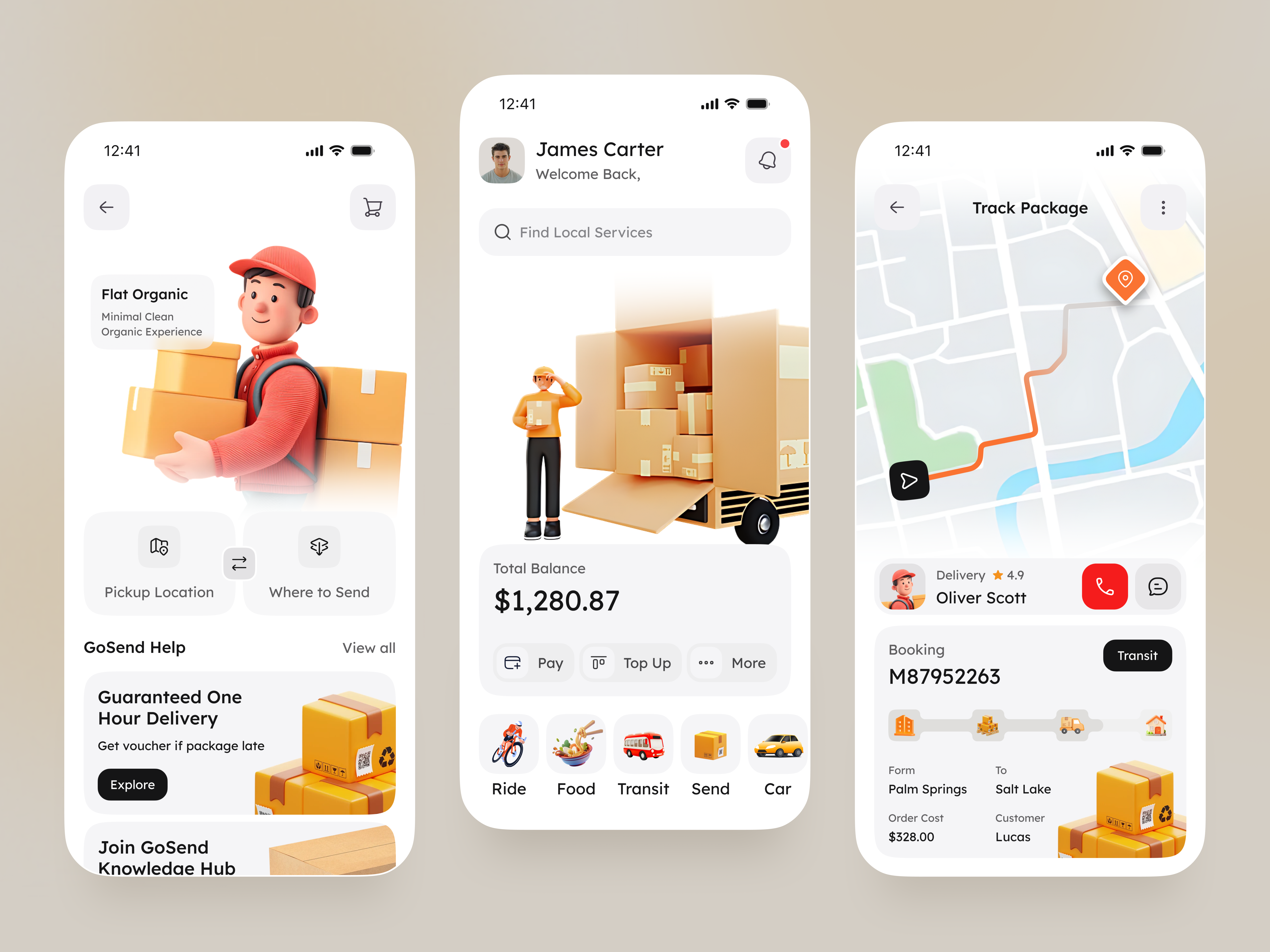 Package Delivery Mobile App UI Design 3d illustration app app design courier tracking delivery app food food delivery mobile mobile app mobile ui online shopping product design service track package transport app ui design uiux user interface ux design web