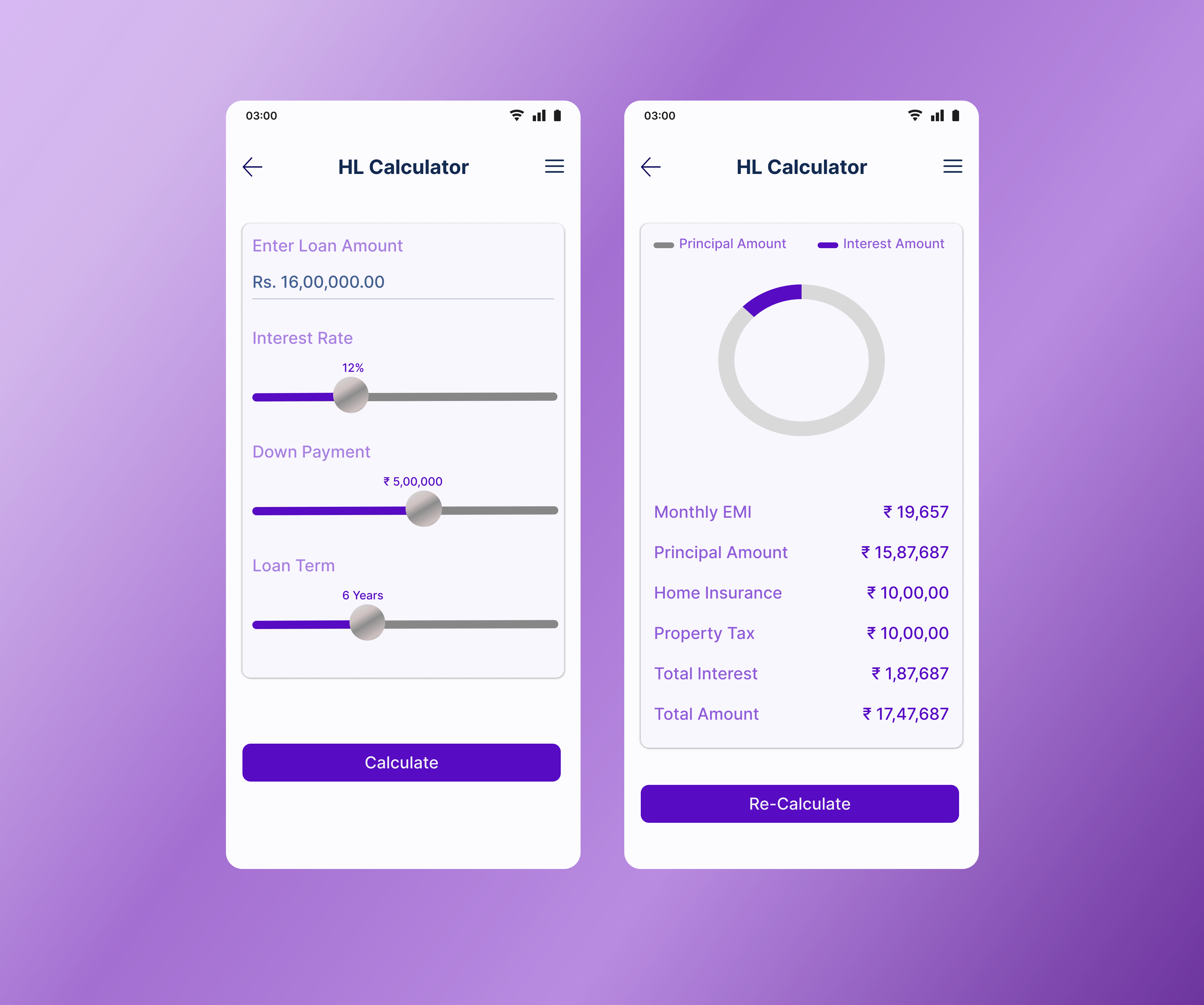 Home Loan Calculator_DailyUI_004 dailyui figma home loan calculator mobile ui