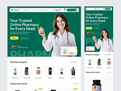 Online Pharmacy Website ecommerce website health ecommerce design healthcare marketplace landing page medical ecommerce website medical store website medicine delivery platform online pharmacy platform oripio pharmacy landing page pharmacy website pharmacy website design product design responsive web design uiux web design website