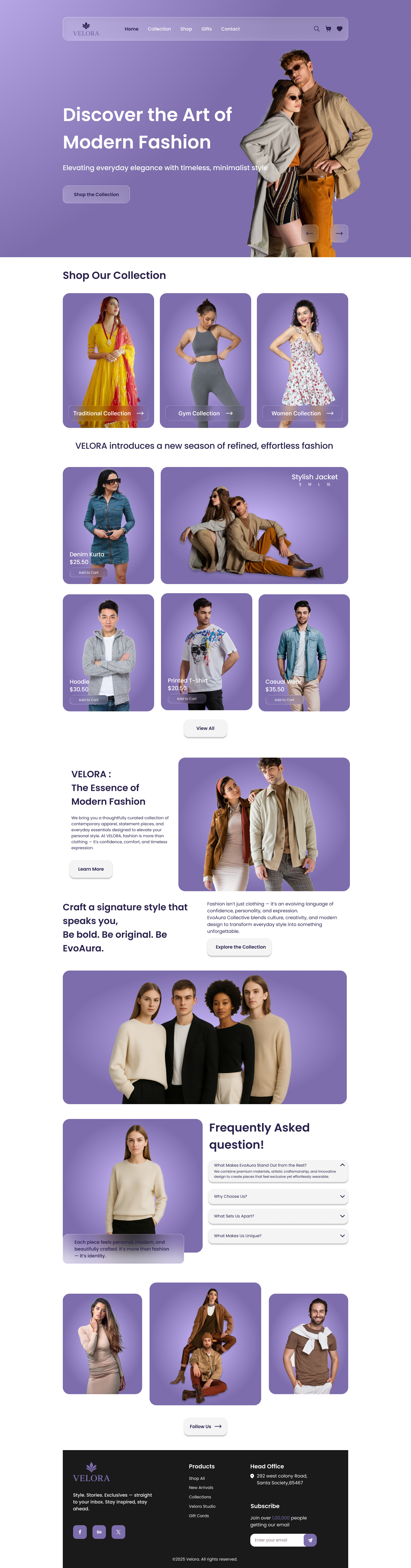 Velora – Modern Fashion Website UI dribbble ecommerce fashion figma landingpage productdesign uidesign uiux webdesign website