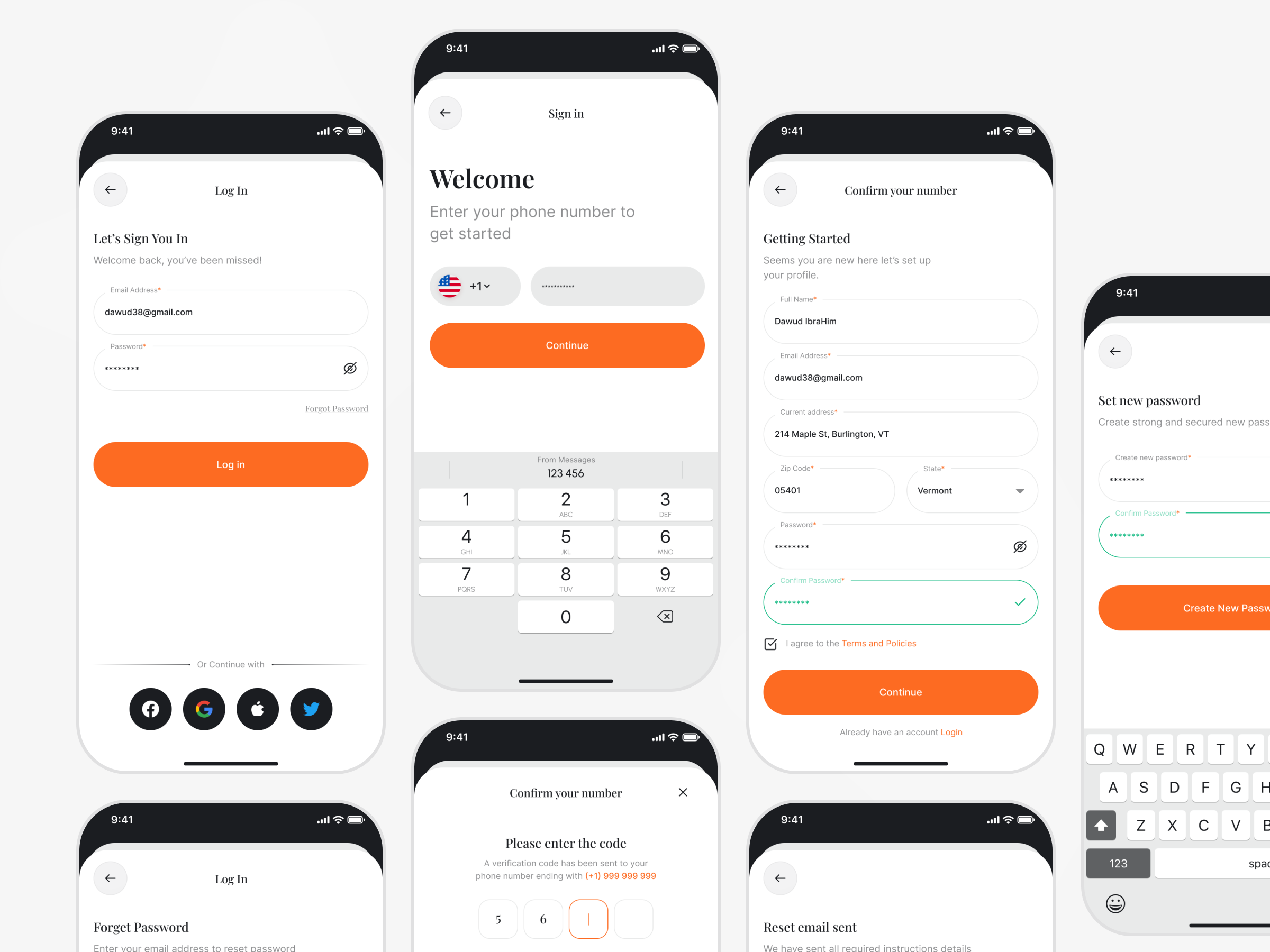 Home Service App – Authentication Flow app authentication homeservice ios login mobile mobileapp otpverification passwordreset serviceapp signup uiux