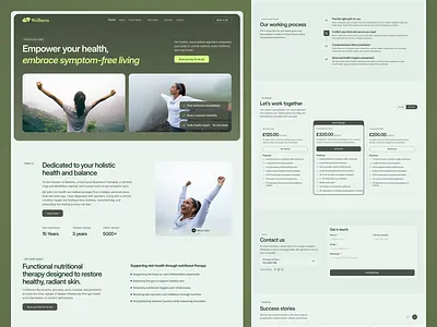 Wellness landing page cleanu cleanwellness designforwellness digitalwellness fitnessu healthtechdesign healthylifestyle healthylivingdesign holistichealth landingpagedesign mentalhealthui modernwebdesign nutritionaltherapy uiuxdesign webdesigninspiration wellnessui wellnesswebsite