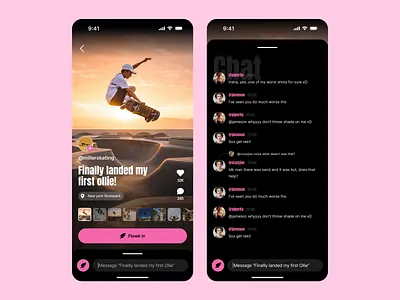 Flowk App Feed & Chat app chat feed ios mobile app social media ui ux