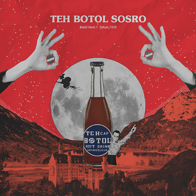Teh Botol collageart coverart design graphicdesign poster typography
