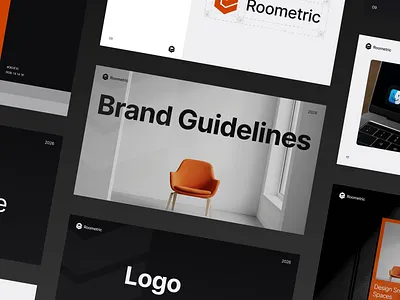 Roometric - Brand Guidelines ai powered brand brand book brand guidelines brand identity branding design system interfont interior ai logo design logo guide presentation roometric saas typography ui ui design ux ux design visual identity