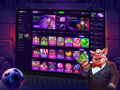 Casino Dashboard Design — Slots & Betting Interface casino casino dashboard casino design casino interface casino template casino ui casino web dashboard gambling gambling ui game app game design igaming live casino mobile app mobile game mobile ui online casino poker game slot game