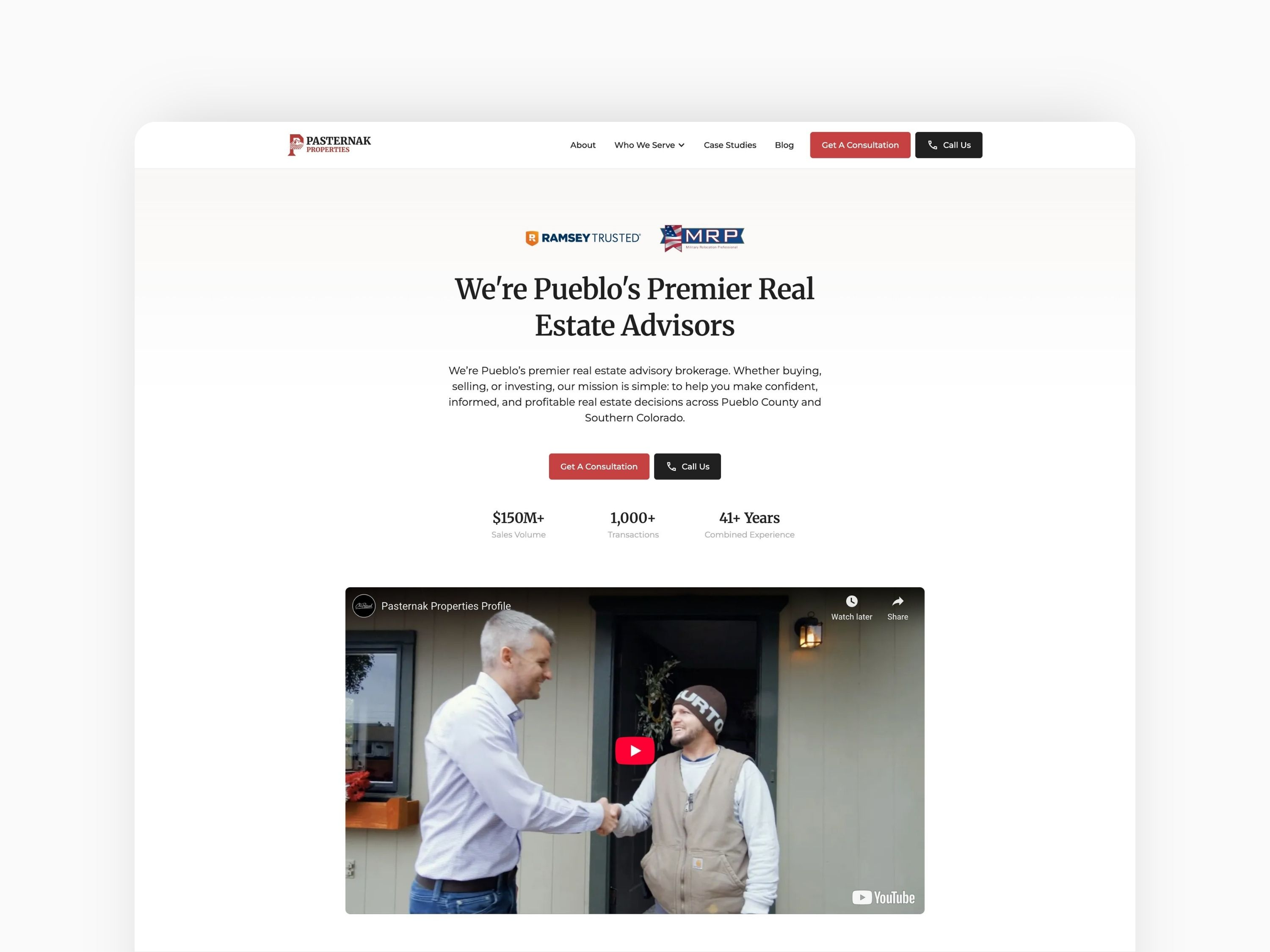 Real Estate Advisory Brokerage Website Design