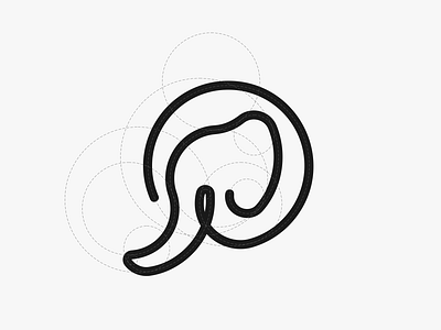 Elephant Logo animals branding circle clean corporate branding design elephant golden ratio graphic design grid illustration line logo logodesign minimal modern monoline simple vector