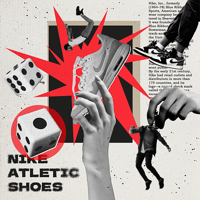 Nike Atletic Sport collageart design graphicdesign graphics nikeshoes posterdesign typography