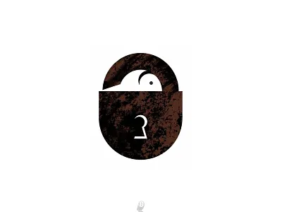 Lock and mouse black and white lock minimalism mouse