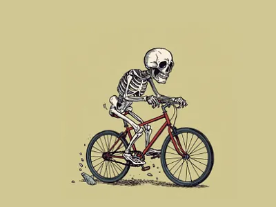 Dark Humor & Spooky illustration 3d animation bicycle illsutration branding dayofthedead graphic design illustration logo mexican art motion graphics skeleton spooky ui