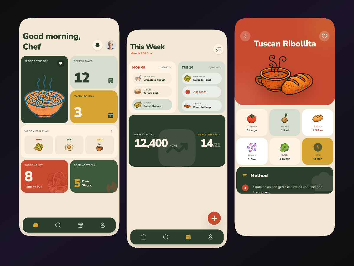 Recipe App / Bento Illustrated Kitchen