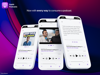 Apple Podcasts - Adding Accessible Features accessibility accessible features add a feature app design apple apple podcasts apple podcasts app case study conceptual design live transcripts mobile design playable transcripts product design responsive transcripts ui ux video podcasts watchable podcasts