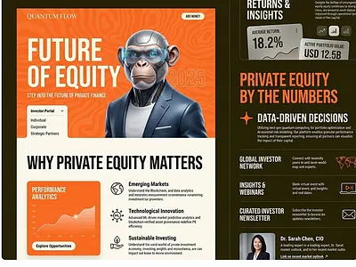 Quantum Flow Modern FinTech Investor Portal business design creative layout dark mode data analytics figma financial app fintech interface investment platform investor portal minimalist modern performance tracking portfolio premium private equity responsive ui design ux design web design