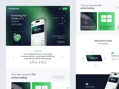 Pocketswap - DeFi Landing Page animate b2b blockchain clean crypto wallet cryptocurrency decentralized finance defi finance fintech investment investment website landing page liquid glass micro interaction modern saas startup ui design web design
