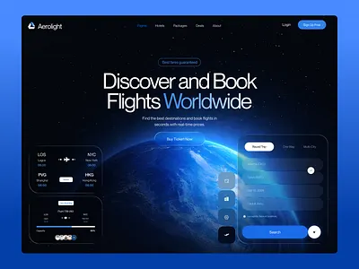 Aerolight — Luxury Private Jet Booking Website 3d animation branding design figma graphic design illustration logo motion graphics typography ui ux vector