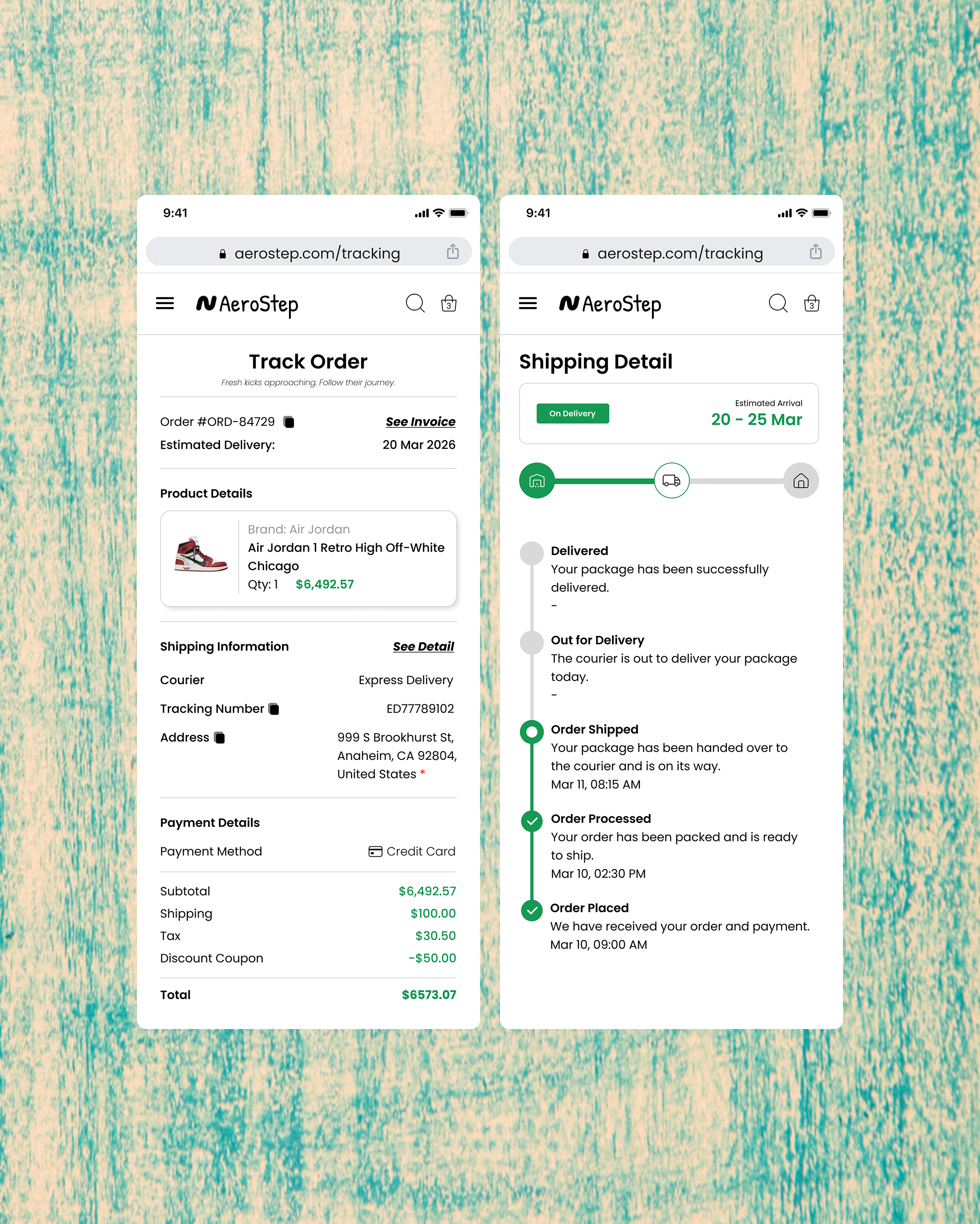 Order Tracking Status (Mobile) ui uiuxdaily