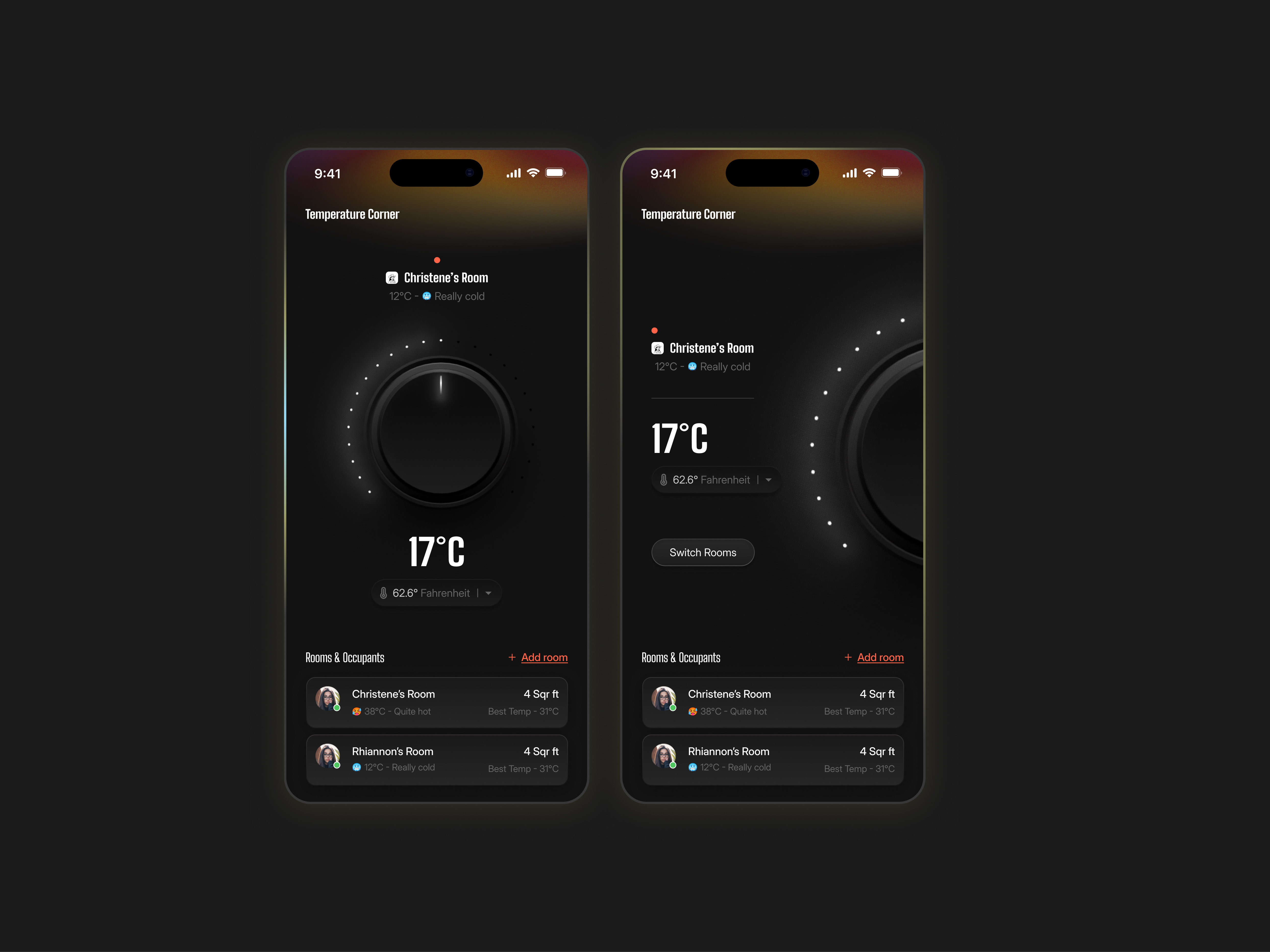 Temperature Knob design illustration knob motion graphics temperature ui ux