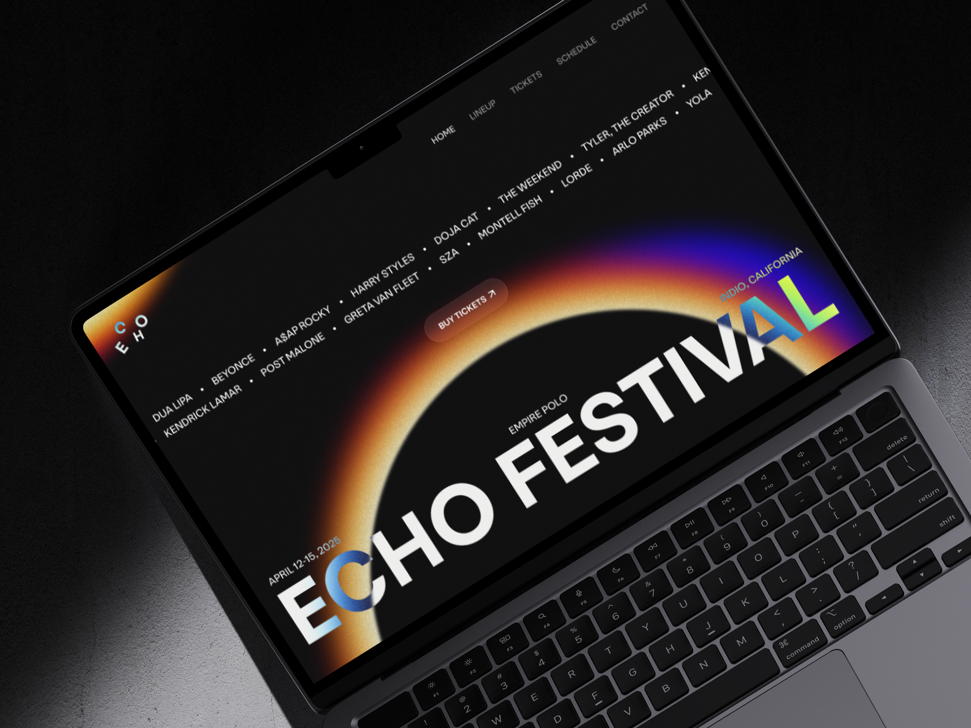 🎶 Web Design for the music festival | Hyperactive color concept dark ui design eclipse entertainment festival gradient hero hyperactive landing page lineup music ticket typography ui user interface ux web design