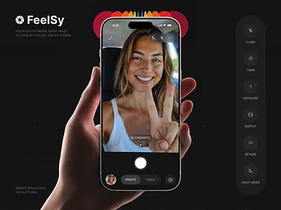 Video Editor Mobile App Design – Feelsy animation app landing page content creation content creator creative app creative mobile app glamour photo editing inline editing mobile app design mobile app design inspiration mobile app ui mobile ui mobile ui design phenomenon studio product photo editing video editing video editing logo video editor website video section visual editing