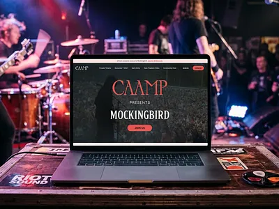 Music Event Landing Page band branding concert dark theme design dribbble shot landing page design logo music band music event music event landing page ui ux