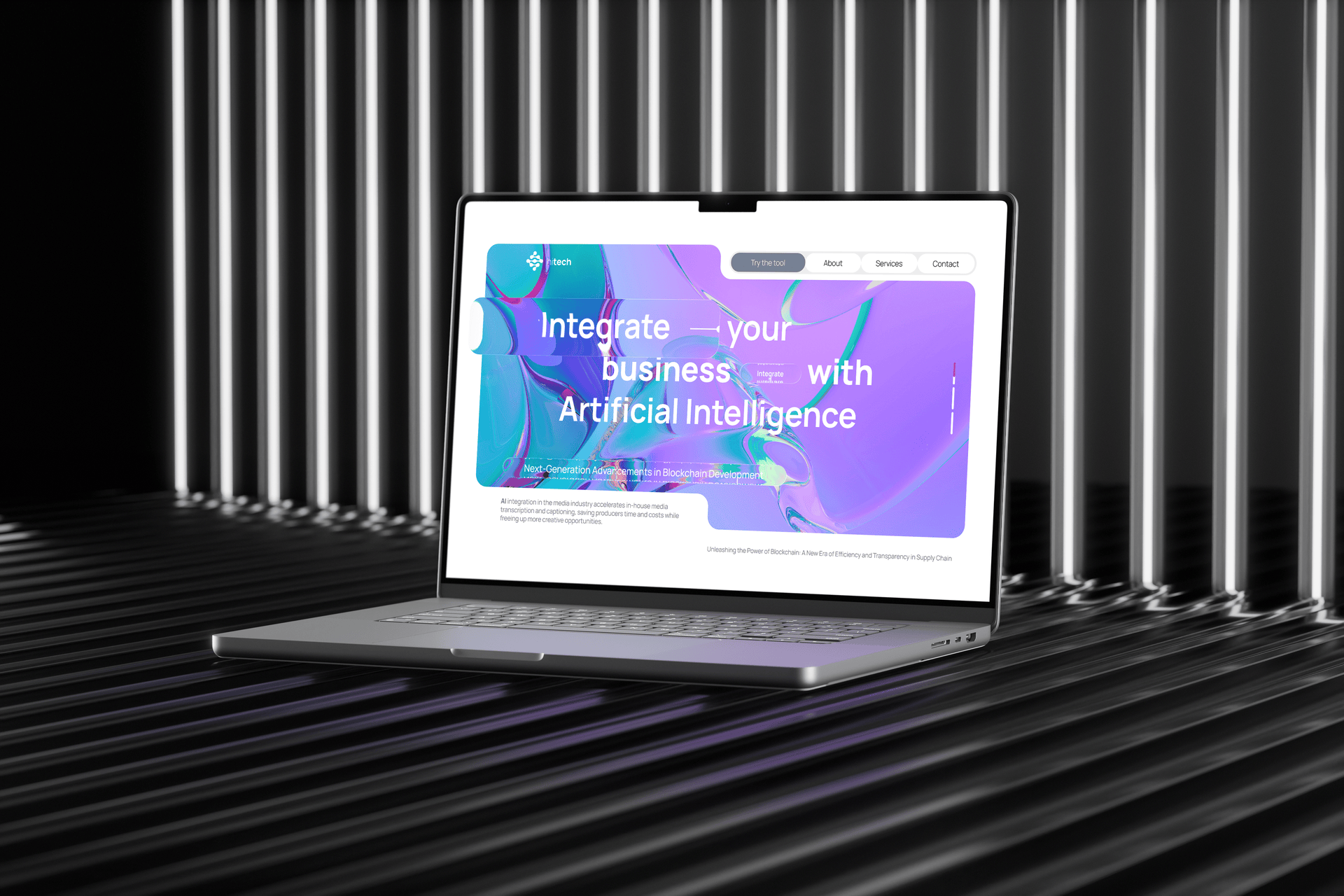 hi.tech | ai | business app branding design graphic design landing page ui web design