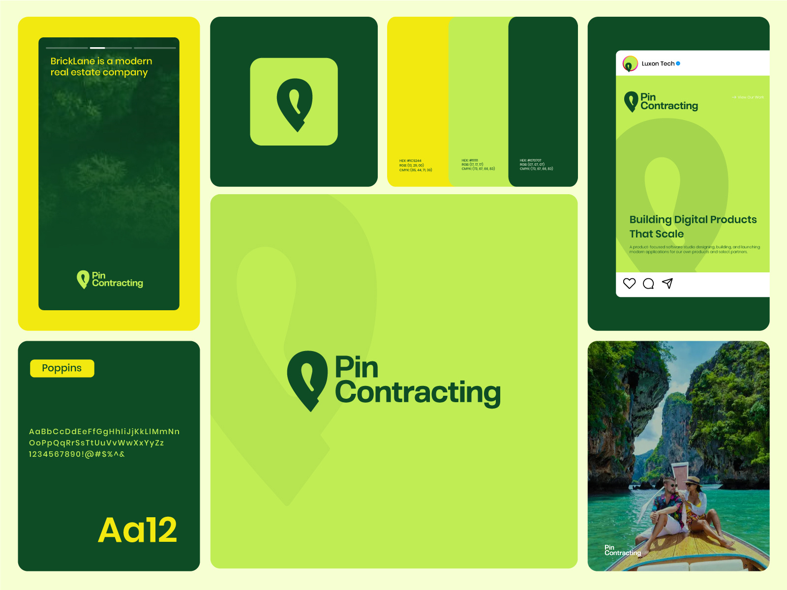 Pin Contracting Modern Logo and Minimalist Logo brand design brand identity brand mark branding business logo colorful logo company logo design f flat graphic design letter logo logo logo design logo mark logo typho minimalist logo modern logo pin logo vector