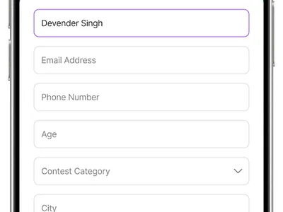 Sign Up - Contest Registration Form branding ui
