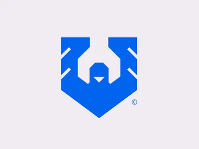 Houseguard animal bird branding building emblem estate house logo maintenance negative power real estate repair service shield strong symbol wings wrench