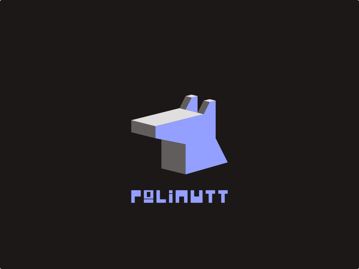 Polimutt Logo 3d 3d logo animal logo branding colourful design dog geometric logo graphic design illustration isometric logo letter logo logo polygonal typography ui vector