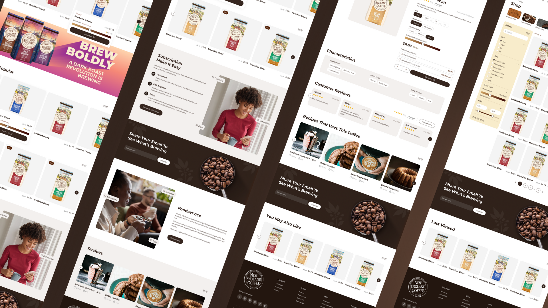 New England Coffee – WordPress/WooCommerce Coffee Website coffee coffee roaster coffee subscription flavored coffee foodservice coffee single serve coffee