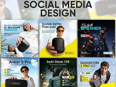 Bluetooth Speaker Social Media Advertising Design ad banner design audio product design bluetooth speaker digital ad design facebook ad design instagram ad design marketing banner portable speaker ad product ad design product banner design product promotion promo banner design social media ad social media design speaker ad design speaker marketing speaker promo design wireless speaker ad